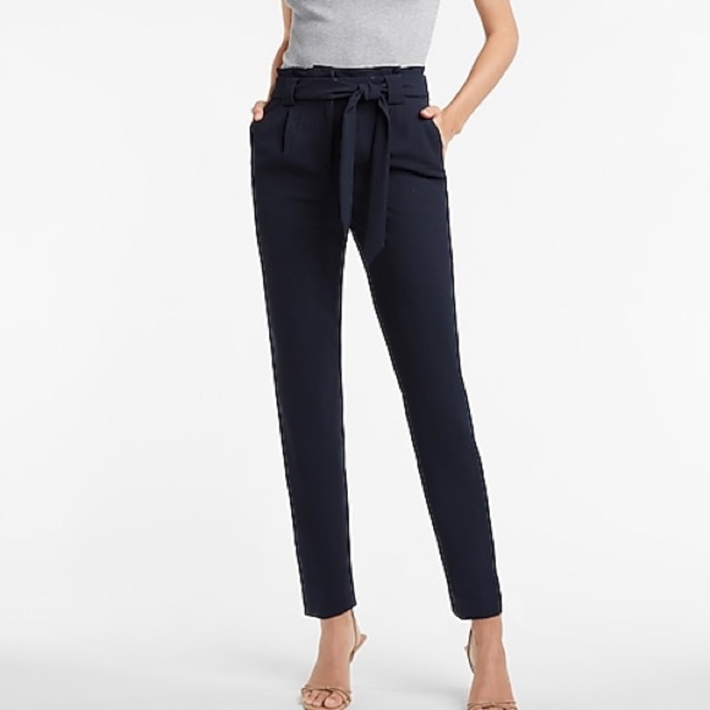 Express High Waisted Paperbag Ankle Pants